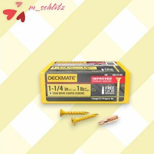 NEW Deckmate #8 x 1 1/4" Star Flat-Head Wood Deck Screw 1 lb.-Box (186-P…